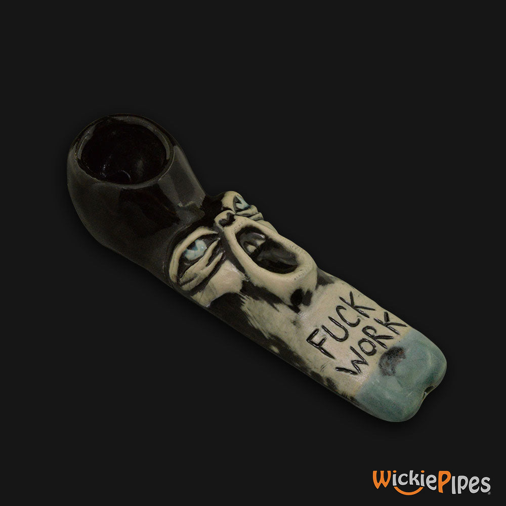 JM Ceramics Fuck Work Ceramic Hand Pipe.