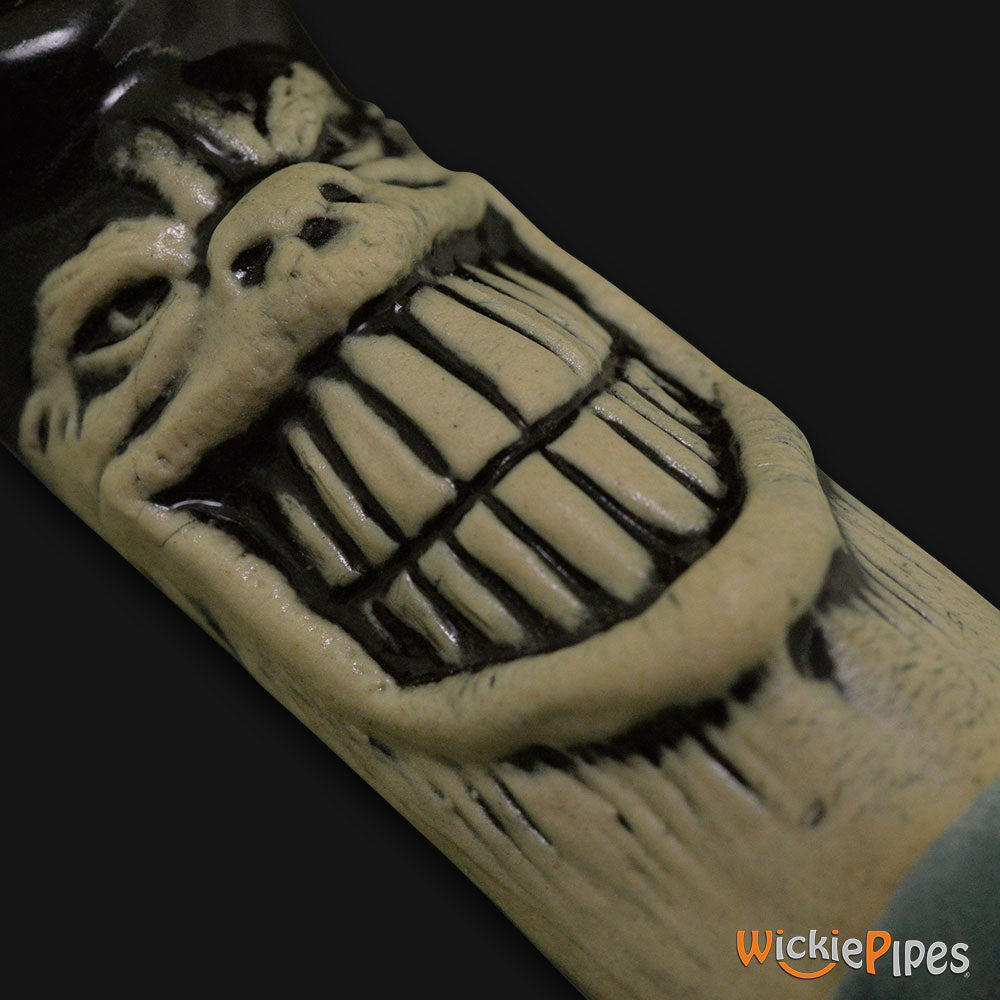 JM Ceramics Grinner Ceramic Hand Pipe detailed.