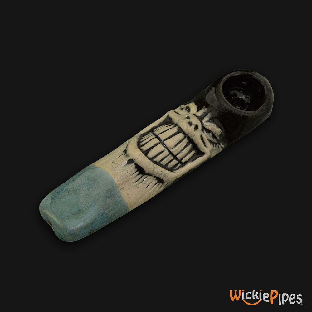 JM Ceramics Grinner Ceramic Hand Pipe mouthpiece.