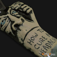 Thumbnail for JM Ceramics How To Cure A Headache Ceramic Hand Pipe detailed.