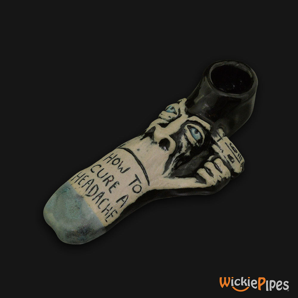 JM Ceramics How To Cure A Headache Ceramic Hand Pipe mouthpiece.
