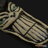 Thumbnail for JM Ceramics Large Big Grin Ceramic Hand Pipe detailed.