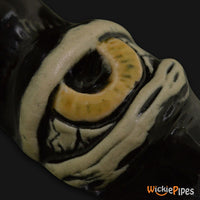 Thumbnail for JM Ceramics Large Eye Ceramic Hand Pipe Yellow detailed.