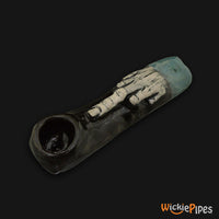Thumbnail for JM Ceramics Large Middle Finger Ceramic Hand Pipe side.
