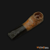 Thumbnail for JM Ceramics Medium Plain Brown Black Ceramic Hand Pipe mouthpiece.