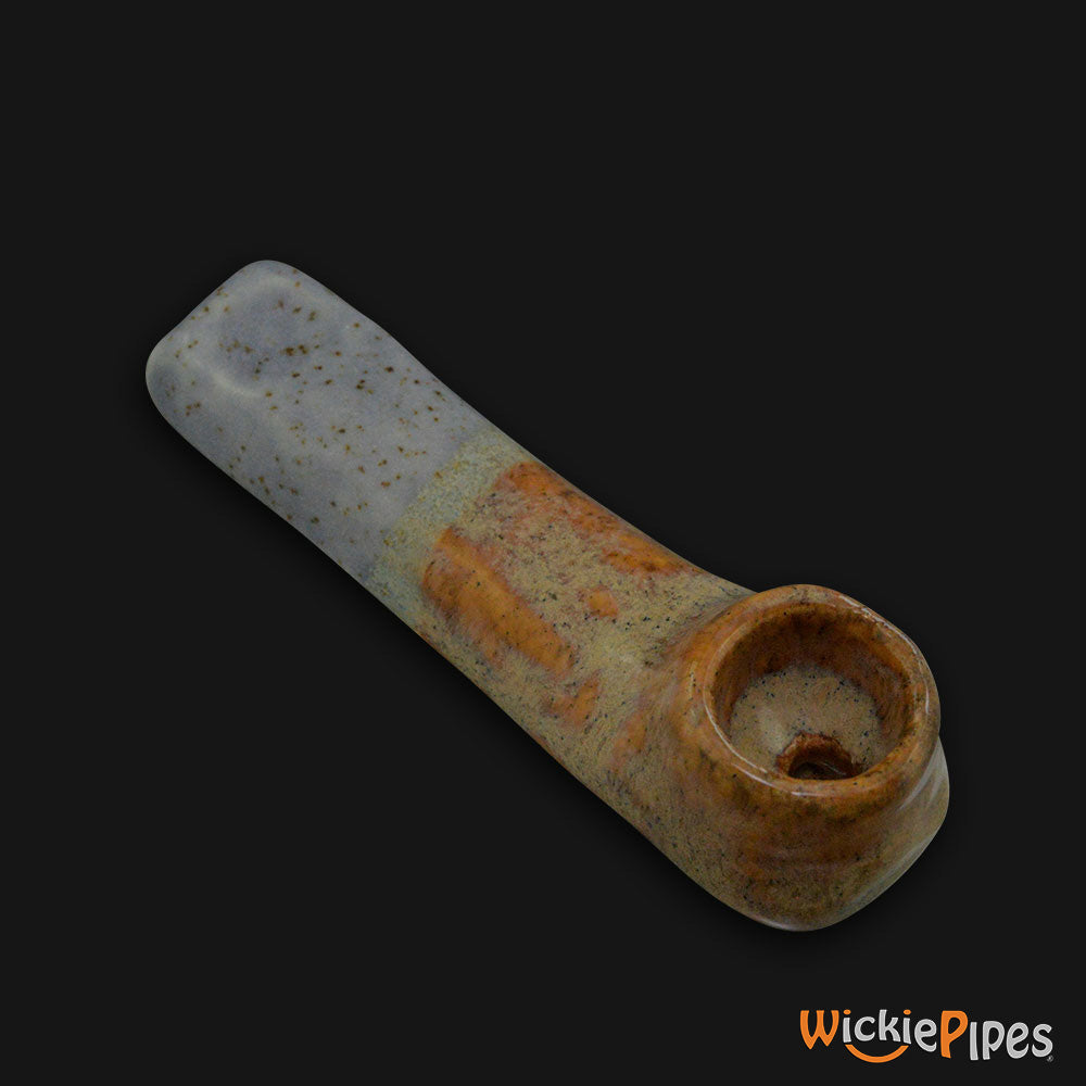 JM Ceramics Medium Plain Brown Speckled Ceramic Hand Pipe bowl.