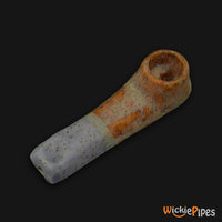 Thumbnail for JM Ceramics Medium Plain Brown Speckled Ceramic Hand Pipe mouthpiece.