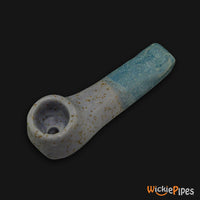 Thumbnail for JM Ceramics Medium Plain Speckled Turquoise Ceramic Hand Pipe side.