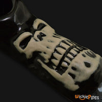Thumbnail for JM Ceramics Medium Skull Ceramic Hand Pipe detailed.