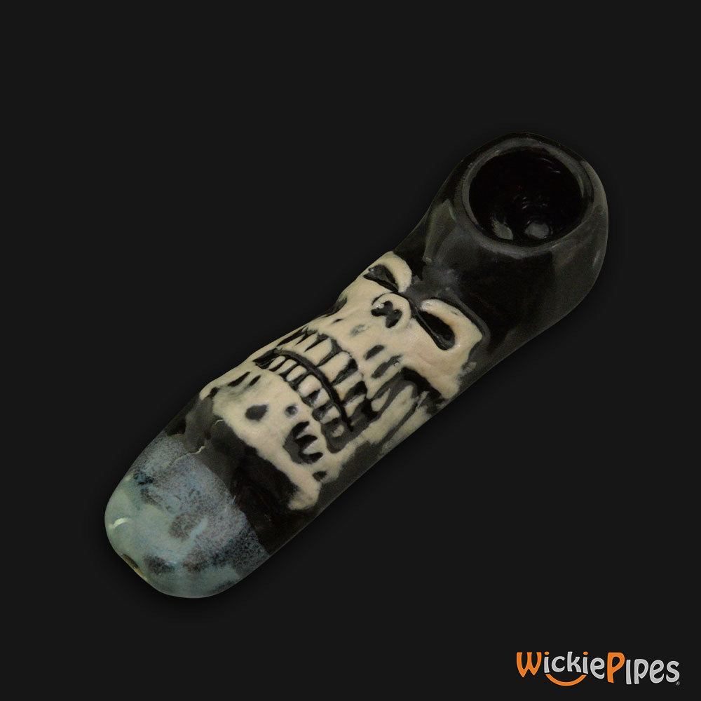 JM Ceramics Medium Skull Ceramic Hand Pipe mouthpiece.