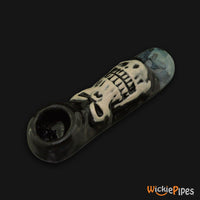 Thumbnail for JM Ceramics Medium Skull Ceramic Hand Pipe side.