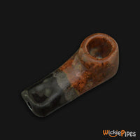 Thumbnail for JM Ceramics Mini Plain Brown Black Ceramic Hand Pipe mouthpiece.