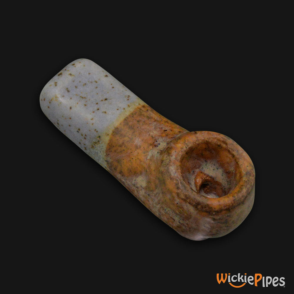 JM Ceramics Mini Plain Brown Speckled Ceramic Hand Pipe bowl.