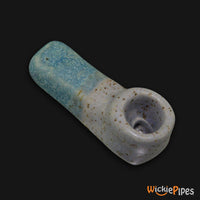 Thumbnail for JM Ceramics Mini Plain Speckled Turquoise Ceramic Hand Pipe bowl.