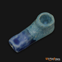 Thumbnail for JM Ceramics Mini Plain Turquoise Royal Blue Ceramic Hand Pipe mouthpiece.