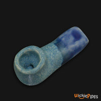 Thumbnail for JM Ceramics Mini Plain Turquoise Royal Blue Ceramic Hand Pipe side.