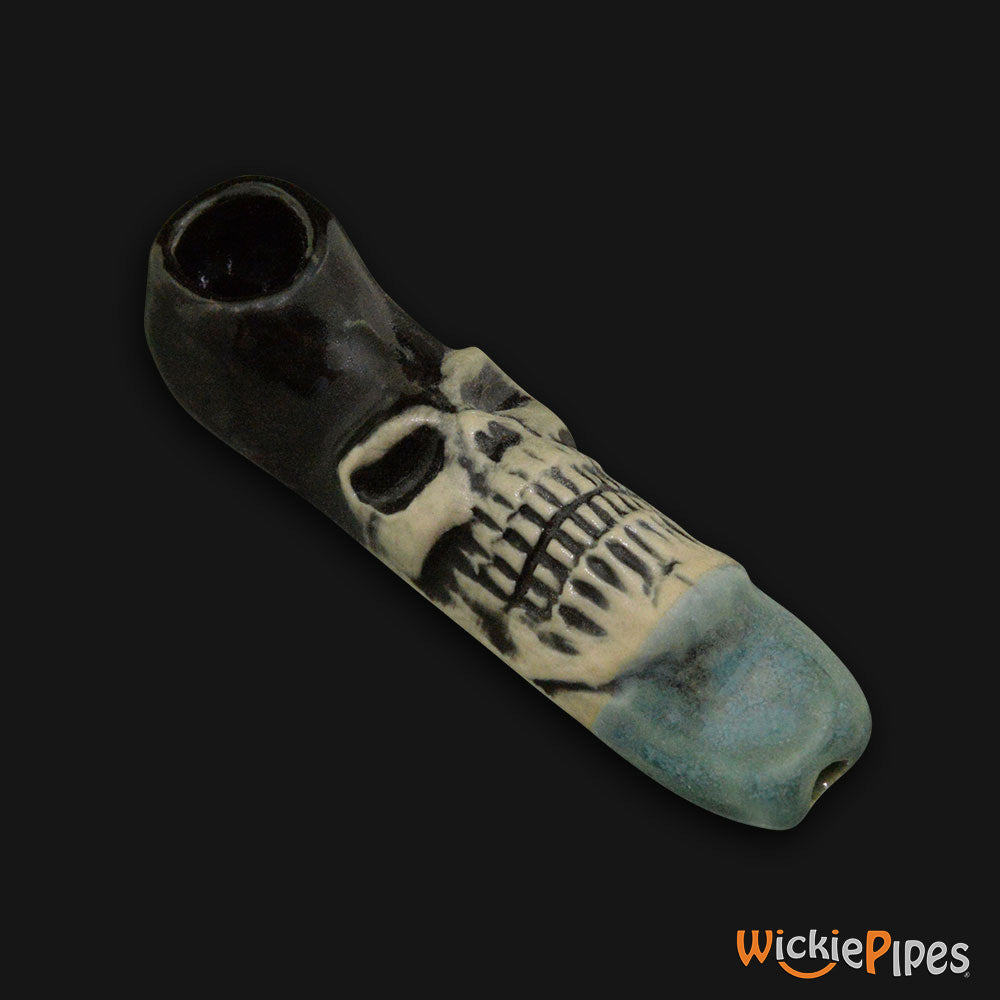 JM Ceramics Mini Skull Ceramic Hand Pipe.