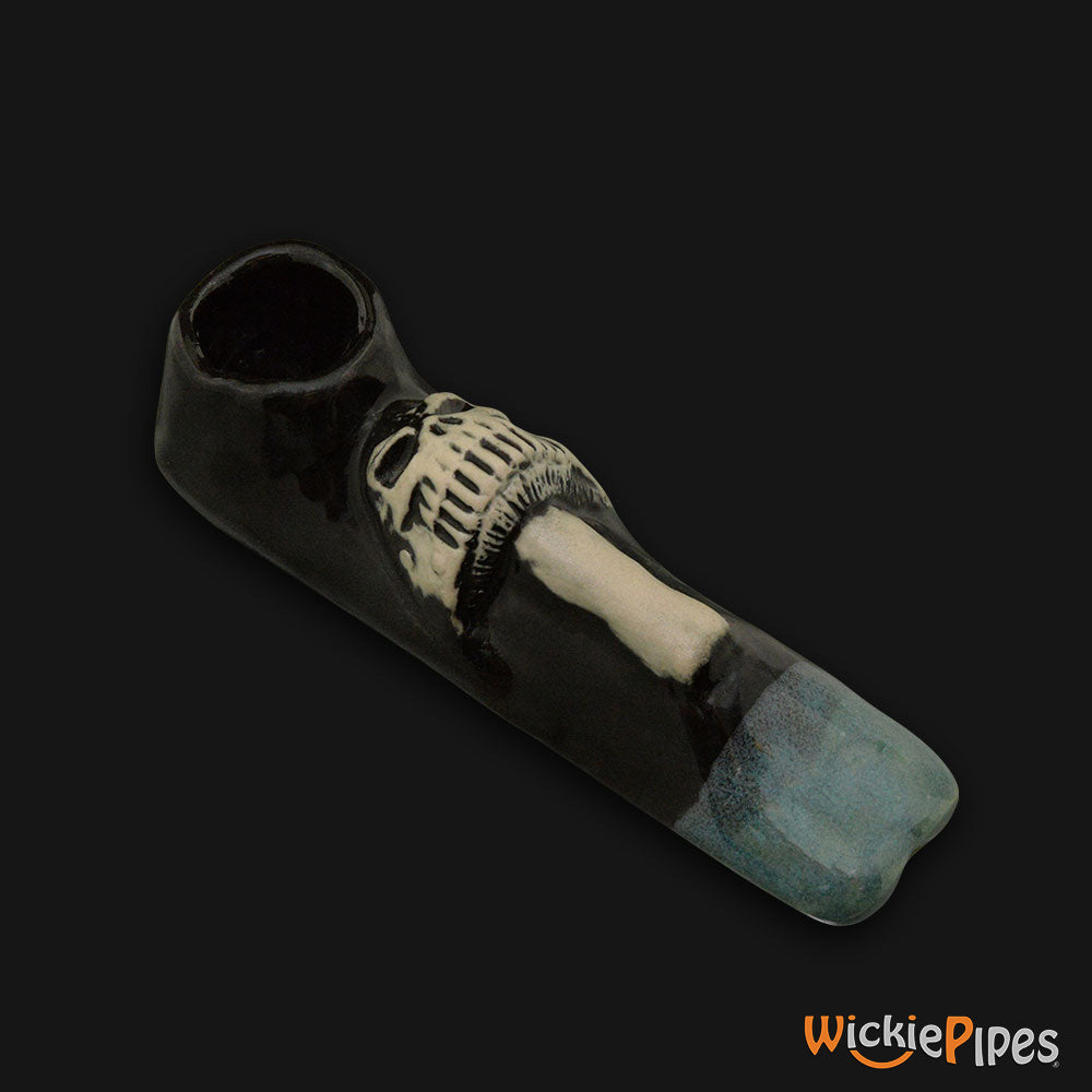 JM Ceramics Mushroom Skull Ceramic Hand Pipe.