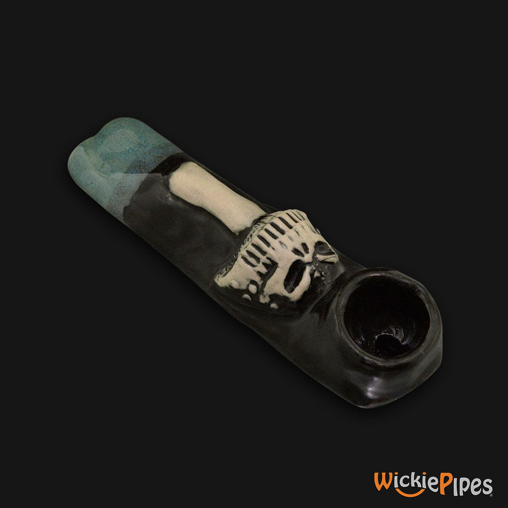 JM Ceramics Mushroom Skull Ceramic Hand Pipe bowl.