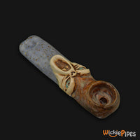 Thumbnail for JM Ceramics Screaming Brown Speckled Ceramic Hand Pipe bowl.