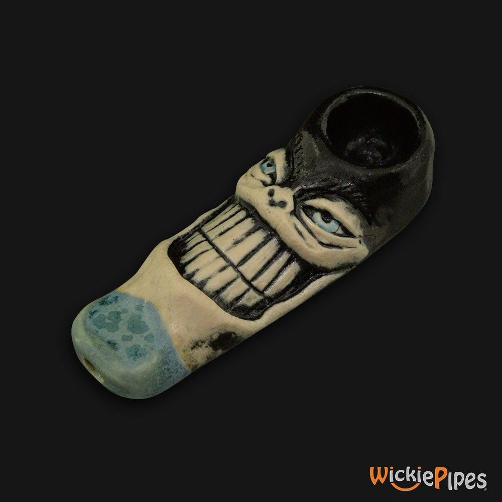 JM Ceramics Small Big Grin Ceramic Hand Pipe mouthpiece.