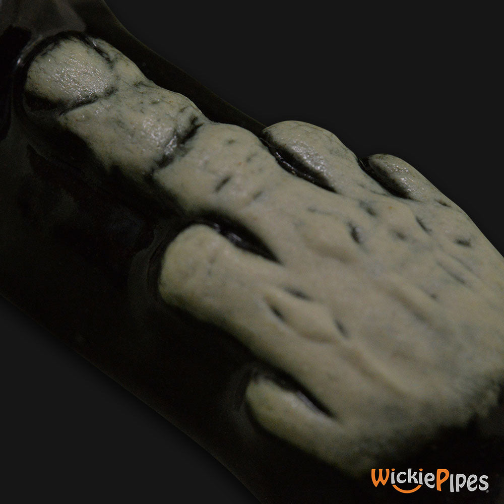 JM Ceramics Small Middle Finger Ceramic Hand Pipe detailed.