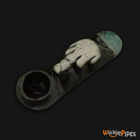 Thumbnail for JM Ceramics Small Middle Finger Ceramic Hand Pipe side.