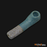Thumbnail for JM Ceramics Small Plain Turquoise Speckled Ceramic Hand Pipe mouthpiece.