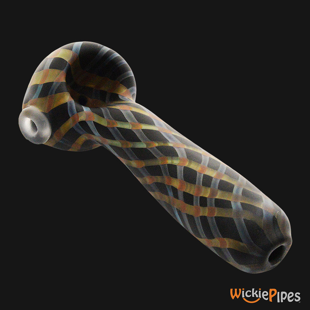 Jellyfish Glass - Lines In The Sand Frosted 5-Inch Glass Spoon Pipe