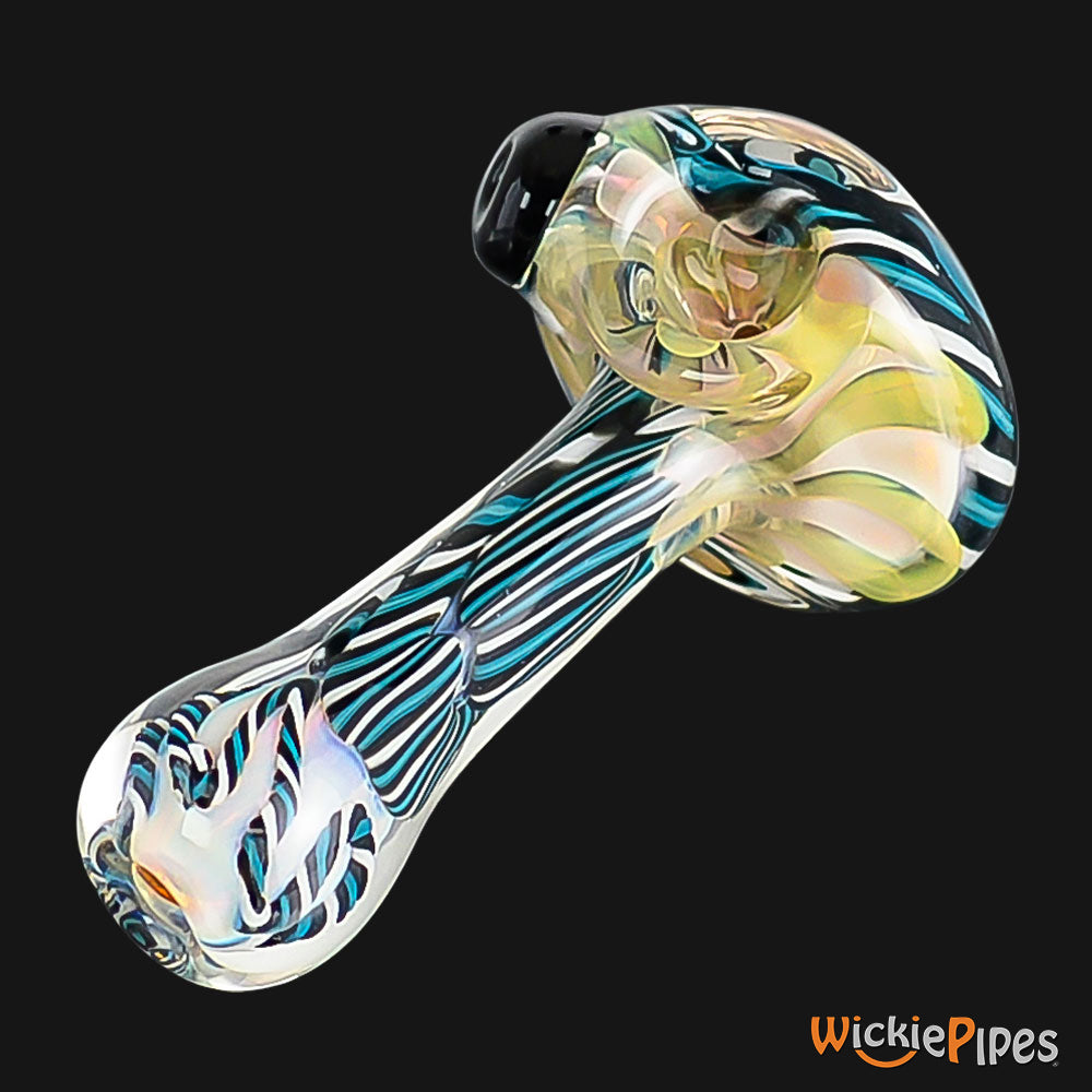 BC Glass - Stained Latticino 4.25-Inch Thick Glass Spoon Pipe