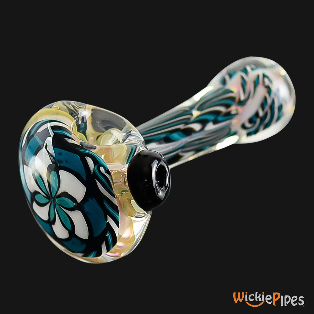 BC Glass - Stained Latticino 4.25-Inch Thick Glass Spoon Pipe