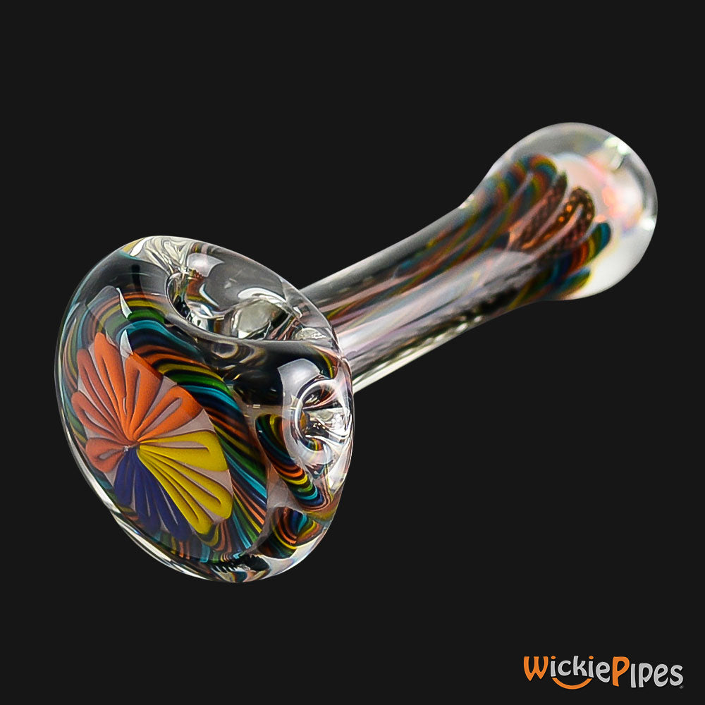 BC Glass - Color Latticino 4-Inch Thick Glass Spoon Pipe