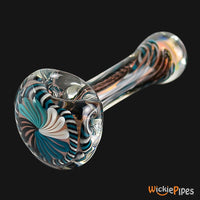 Thumbnail for BC Glass - Blue/White Latticino 4-Inch Thick Glass Spoon Pipe