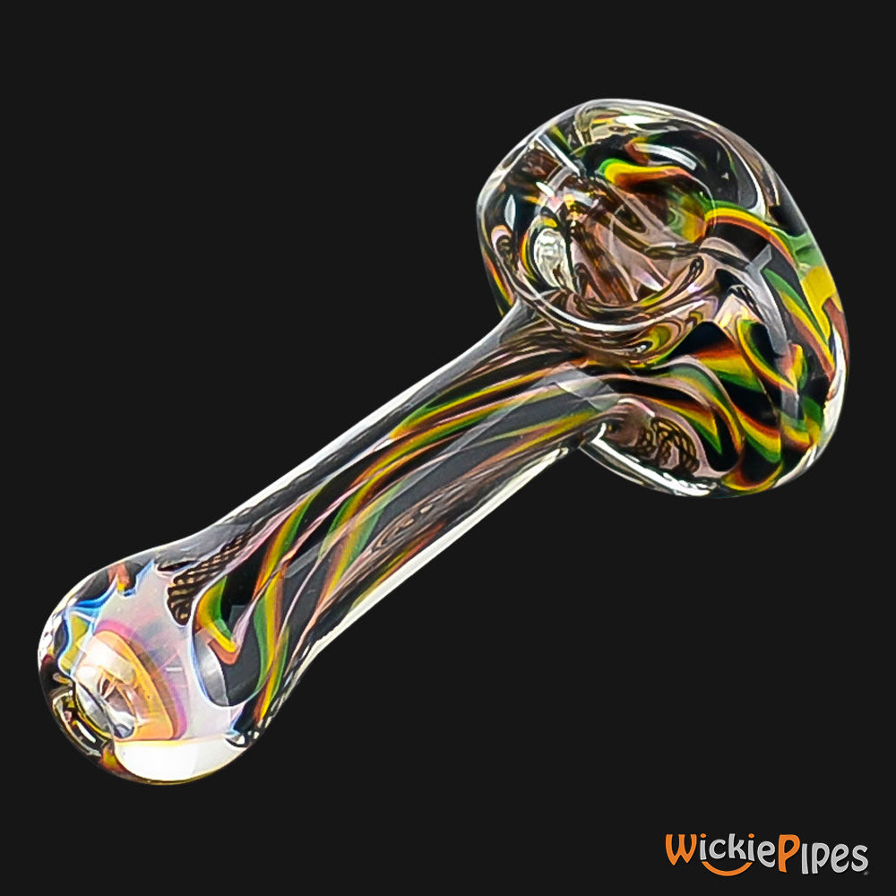 BC Glass - Rasta Latticino 4-Inch Thick Glass Spoon Pipe