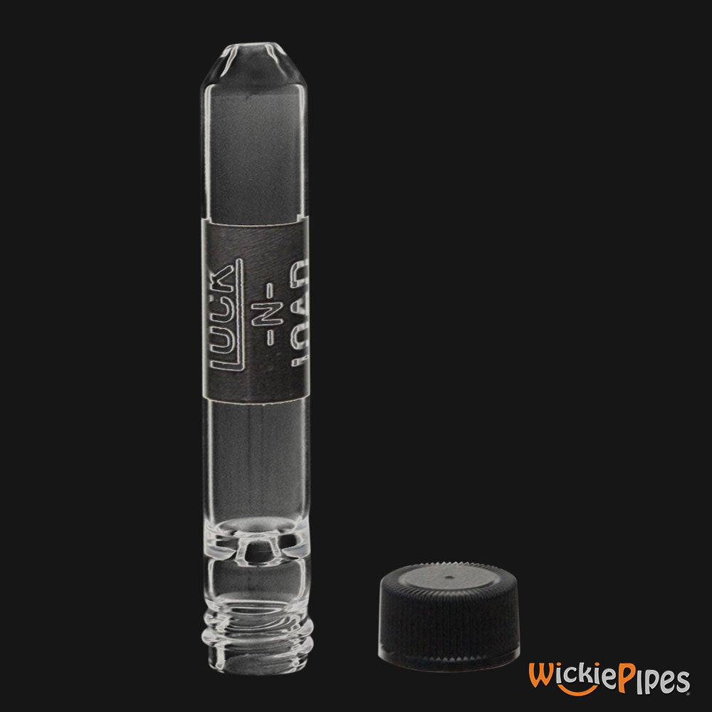 Lock-N-Load 2.75-Inch Glass One-Hitter Pipe standing cap off bowl.