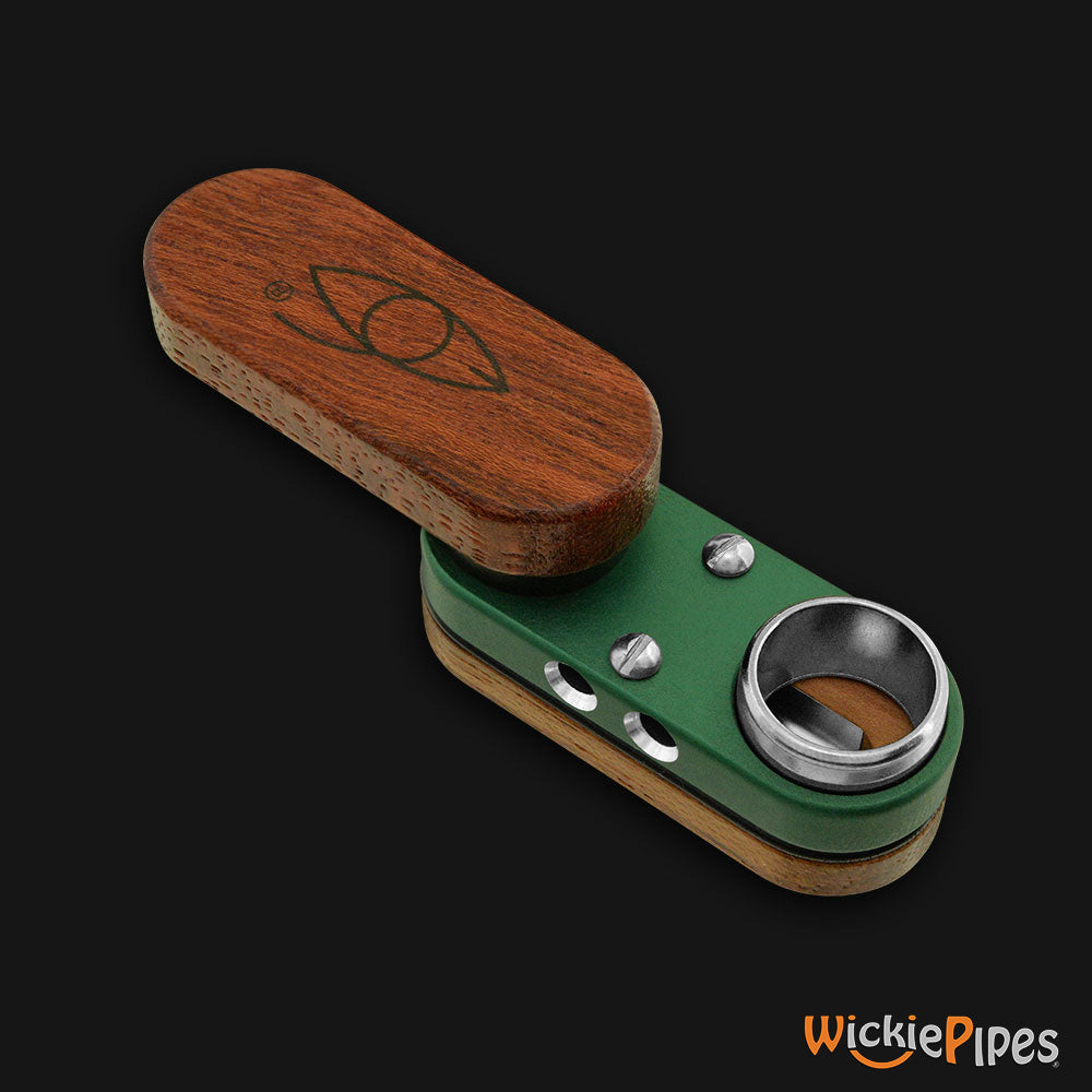 Monkey Pipe Classic Green bowl and extended mouthpiece view.