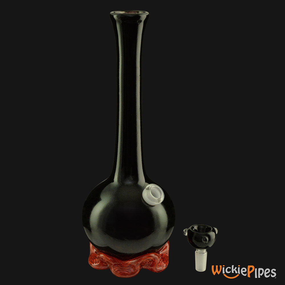 Noble Glass - Black 11-Inch Soft Glass Bubble Water Pipe Bowl Out