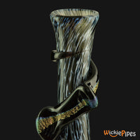 Thumbnail for Noble Glass - Black White Dichro Wrap 11-Inch Soft Glass Bubble Water Pipe Mouthpiece