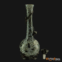 Thumbnail for Noble Glass - Black White Wrap 11-Inch Soft Glass Bubble Water Pipe Bowl Out