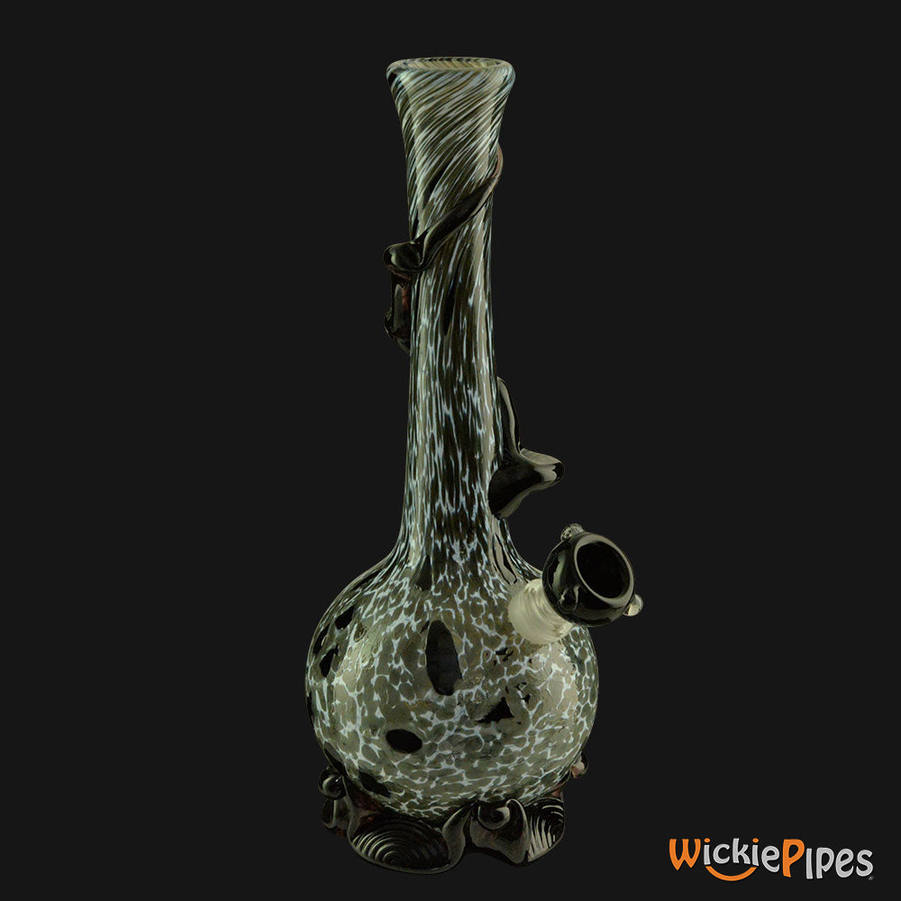 Noble Glass - Black White Wrap 11-Inch Soft Glass Bubble Water Pipe
