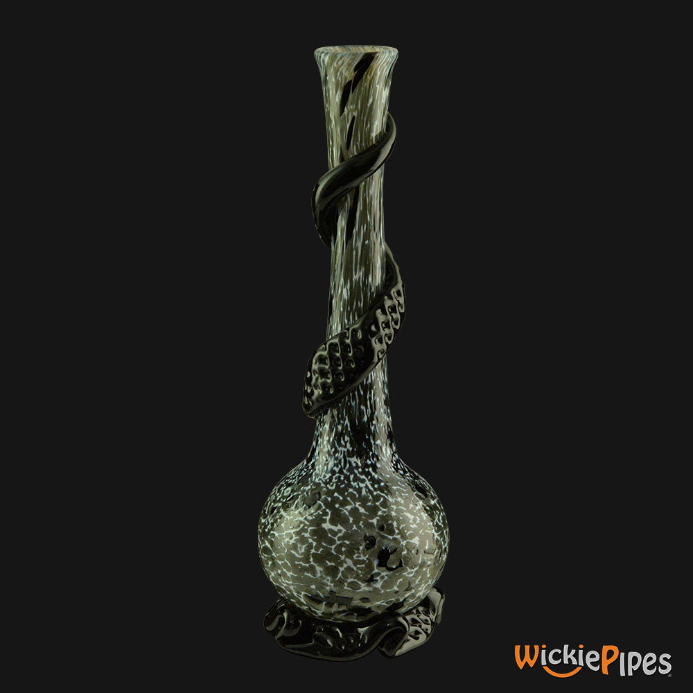 Noble Glass - Black White Wrap 14-Inch Soft Glass Bubble Water Pipe Back