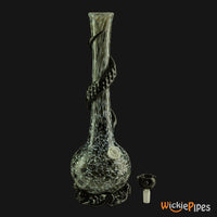 Thumbnail for Noble Glass - Black White Wrap 14-Inch Soft Glass Bubble Water Pipe Bowl Out