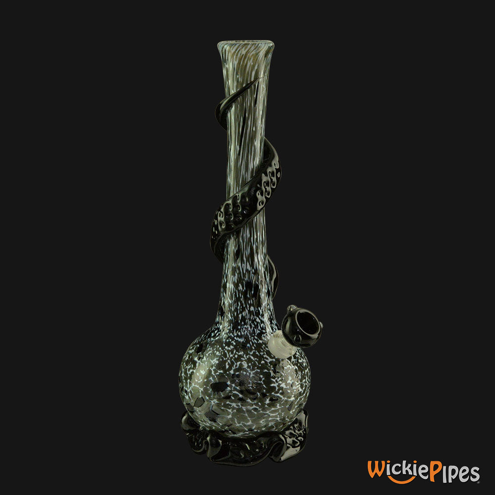 Noble Glass - Black White Wrap 14-Inch Soft Glass Bubble Water Pipe