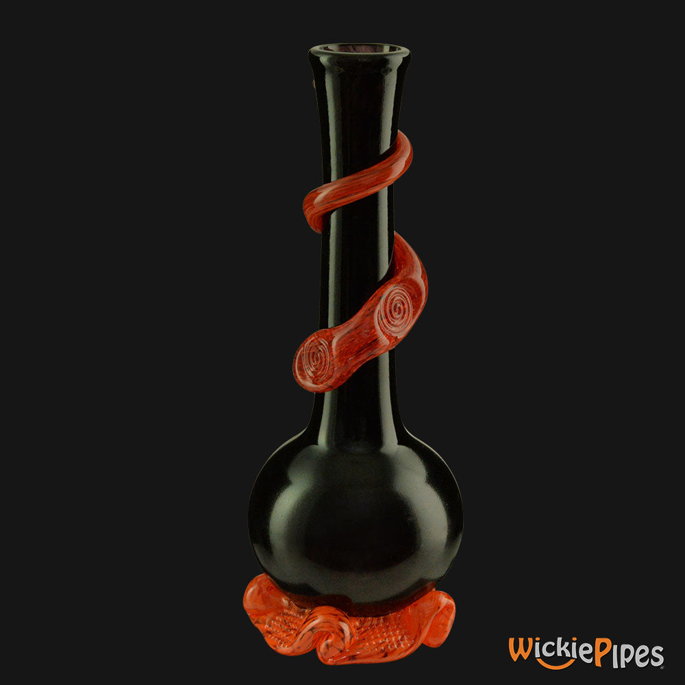 Noble Glass - Black Wrap 11-Inch Soft Glass Bubble Water Pipe Back