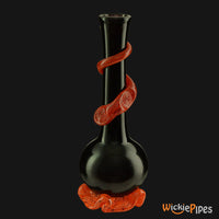Thumbnail for Noble Glass - Black Wrap 11-Inch Soft Glass Bubble Water Pipe Back