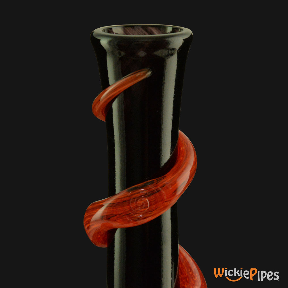 Noble Glass - Black Wrap 11-Inch Soft Glass Bubble Water Pipe Flared Mouthpiece & Wrap