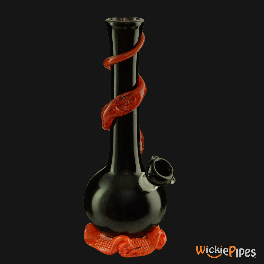 Noble Glass - Black Wrap 11-Inch Soft Glass Bubble Water Pipe