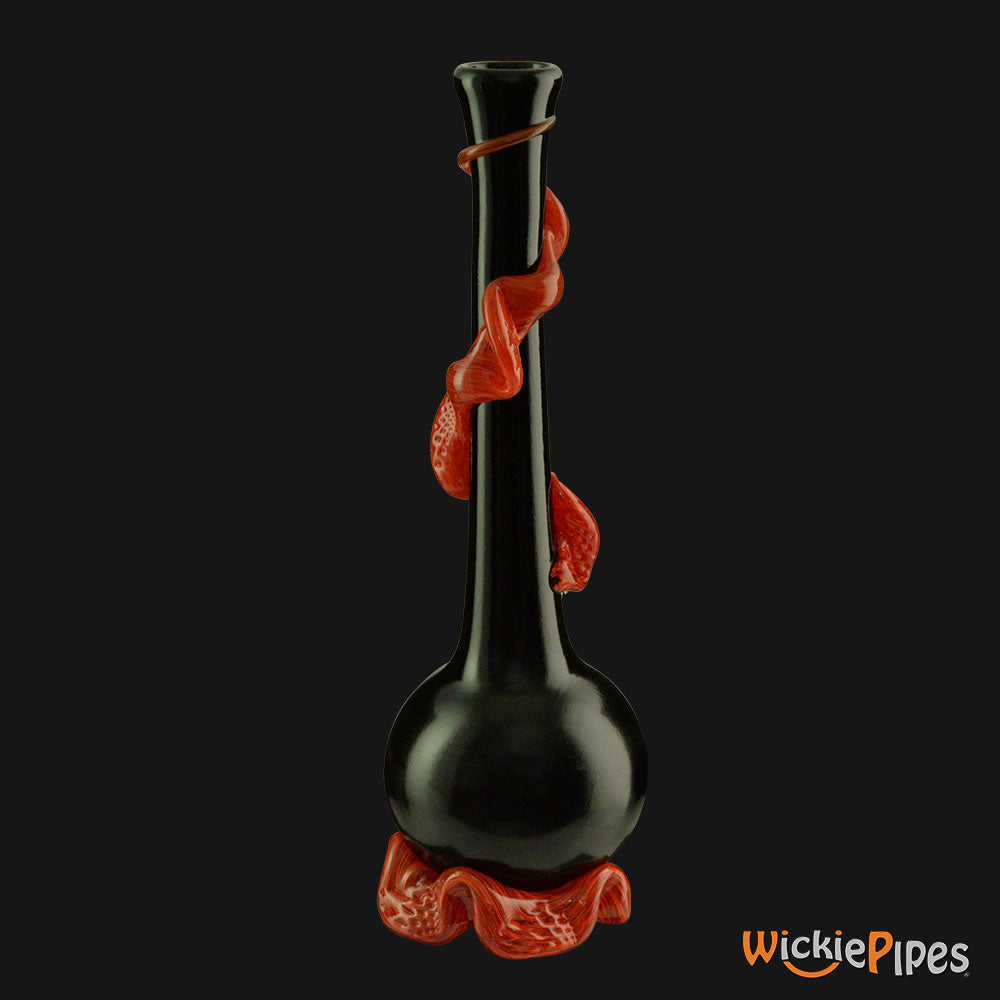 Noble Glass - Black Wrap 14-Inch Soft Glass Bubble Water Pipe Back