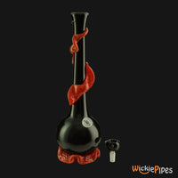 Thumbnail for Noble Glass - Black Wrap 14-Inch Soft Glass Bubble Water Pipe Bowl Out