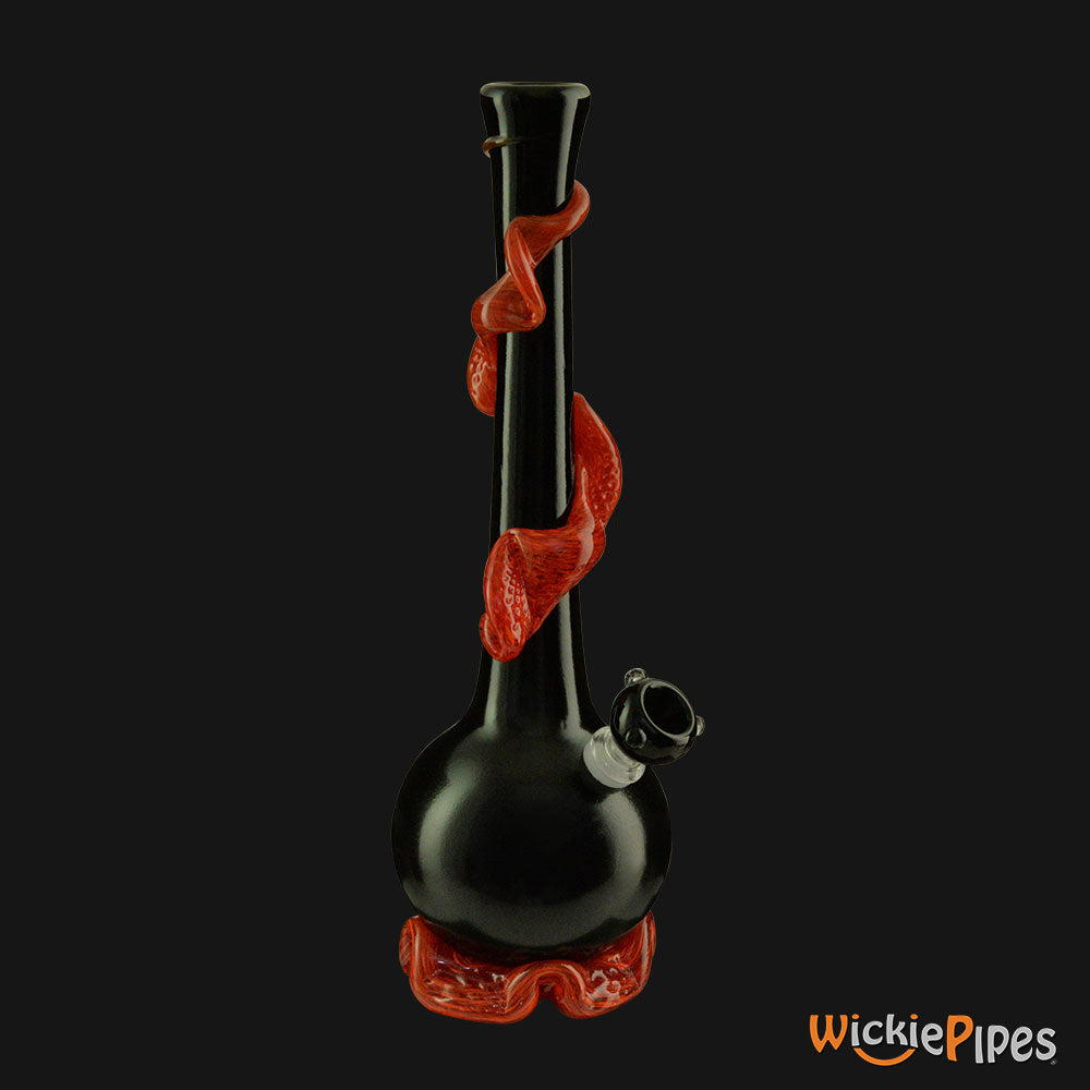 Noble Glass - Black Wrap 14-Inch Soft Glass Bubble Water Pipe
